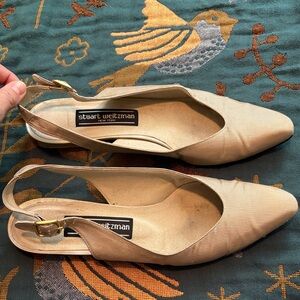 Stuart Weitzman Women's Beige Slingback Flats